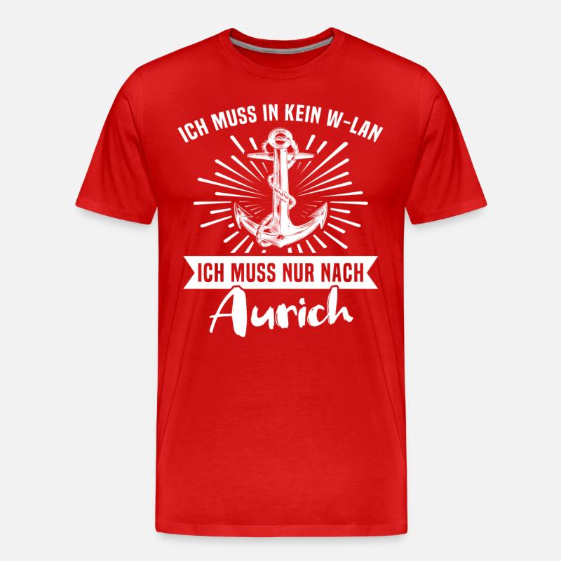Aurich Auricher - Männer Premium Bio T-Shirt - Rot