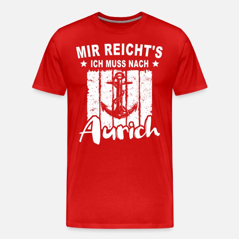 Aurich Auricher - Männer Premium Bio T-Shirt - Rot