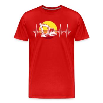 Pelle hydraulique Heartline Pilote de pelle - T-shirt bio Premium Homme - rouge - Devant - Damien (186cm)