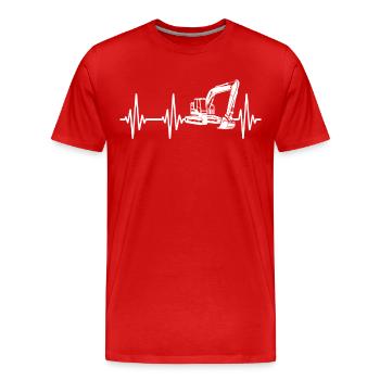 Pelle hydraulique Heartline Pilote de pelle - T-shirt bio Premium Homme - rouge - Devant - Damien (186cm)