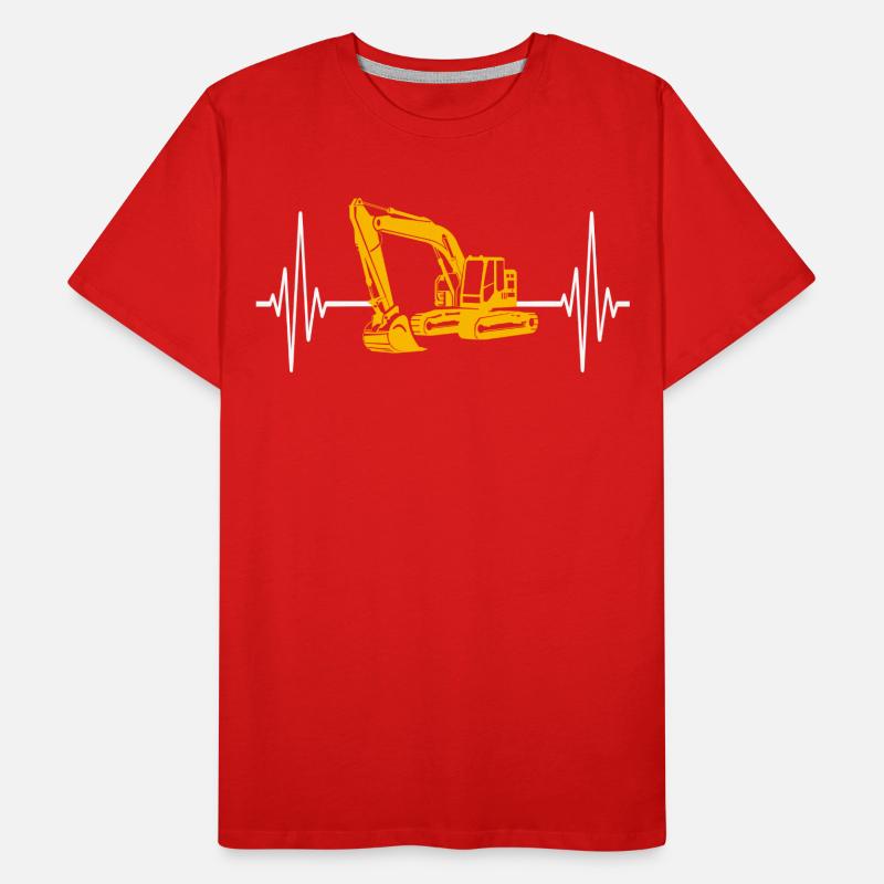 Bagger Herzlinie Baggerfahrer Männer Premium Bio T-Shirt