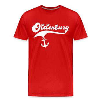 Oldenburger Sprüche Oldenburg - T-shirt bio Premium Homme - rouge - Devant - Damien (186cm)