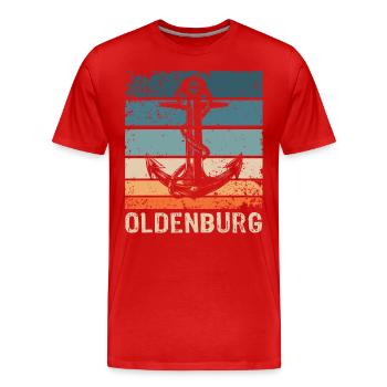 Oldenburger Sprüche Oldenburg - T-shirt bio Premium Homme - rouge - Devant - Damien (186cm)
