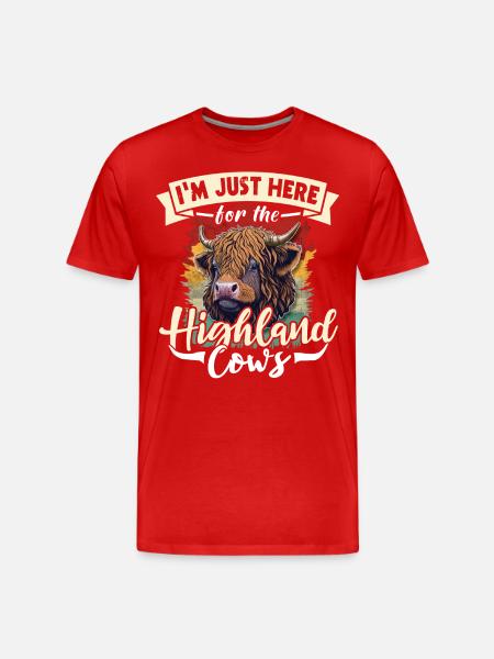 Highland Cattle Cow - Men's Premium Organic T-Shirt - red