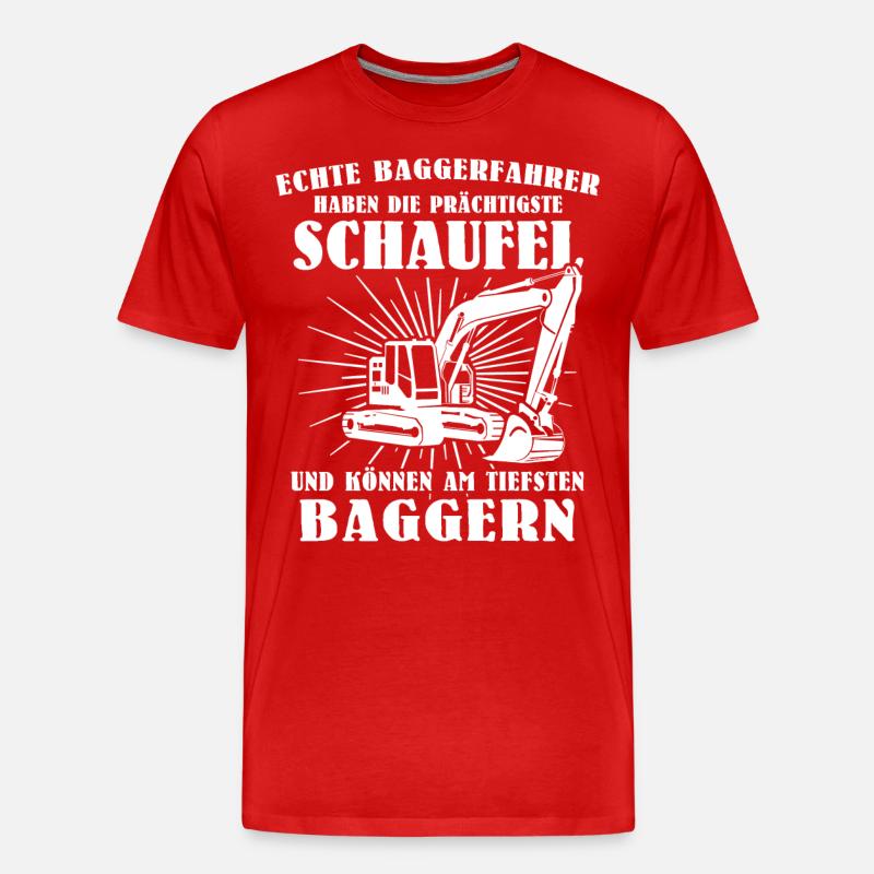Baggerführer Bagger Baggerfahrer - Männer Premium Bio T-Shirt - Rot