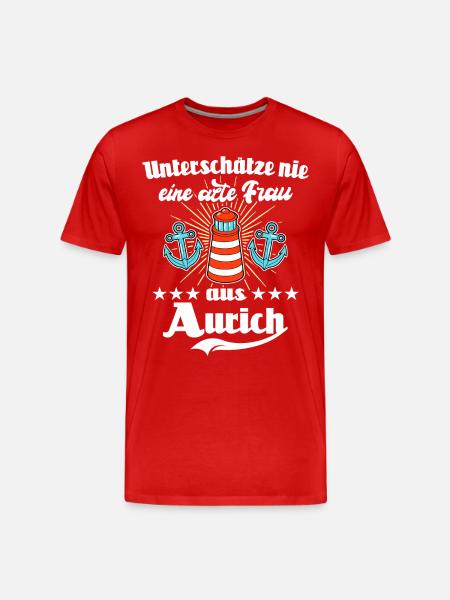 Aurich Frau Auricherin - Männer Premium Bio T-Shirt - Rot