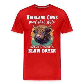 Bovins des Highlands - T-shirt bio Premium Homme - rouge - Devant - Damien (186cm)