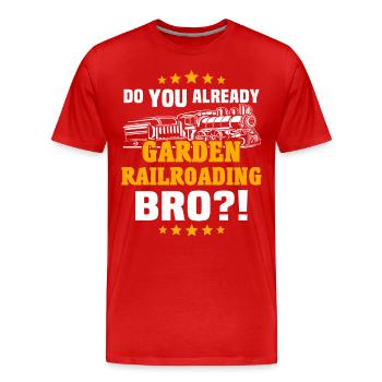 Garden Railway Chemin de fer Garden Écartement G - T-shirt bio Premium Homme - rouge - Devant - Damien (186cm)