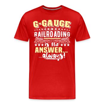 Garden Railway Chemin de fer Garden Écartement G - T-shirt bio Premium Homme - rouge - Devant - Damien (186cm)