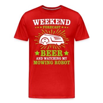 Tondeuse à gazon robotisée Tondeuse à gazon robotisée - T-shirt bio Premium Homme - rouge - Devant - Damien (186cm)