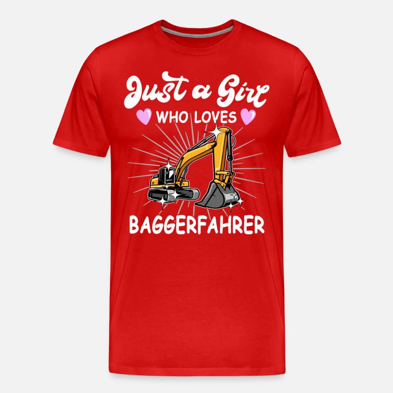 Baggerfuehrer Sprüche Baggerfahrer - Männer Premium Bio T-Shirt - Rot
