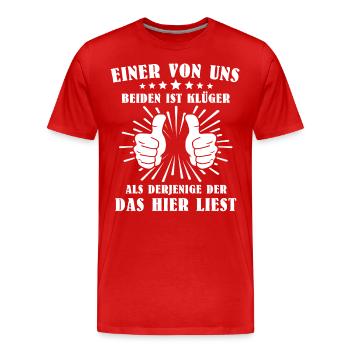 Ironie Klugscheisser Sarkasmus - Männer Premium Bio T-Shirt - Rot - Vorne - Damien (186cm)