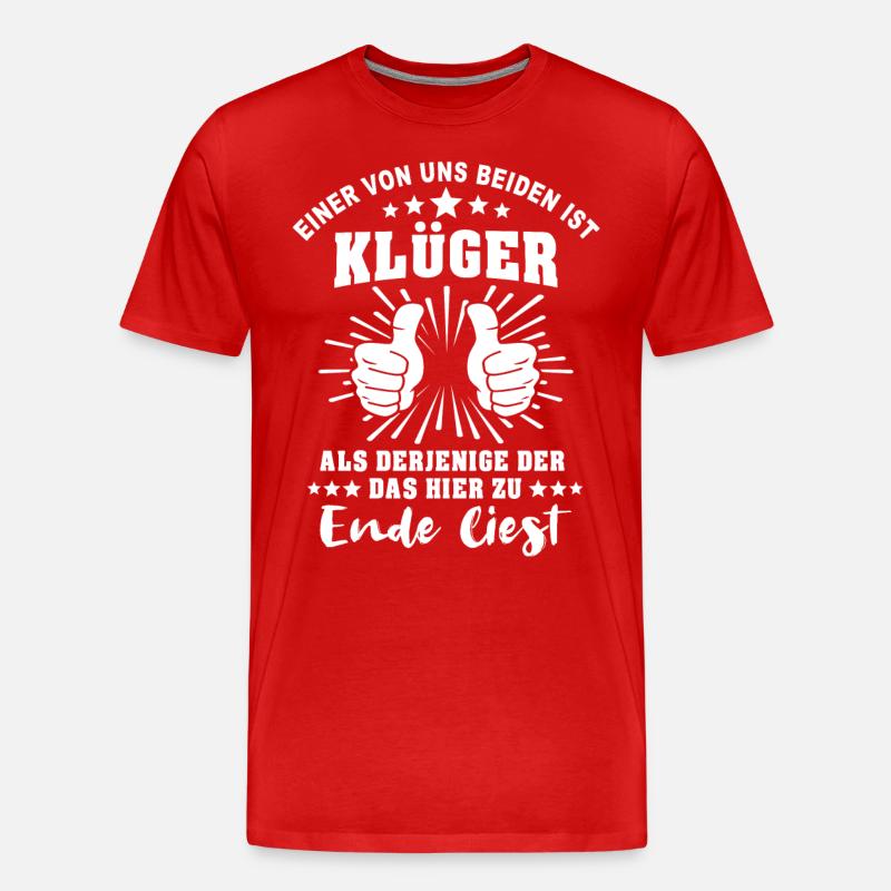 Klugscheisser Sarkasmus - Männer Premium Bio T-Shirt - Rot