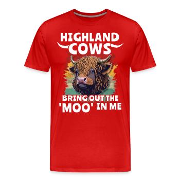 Highland Cattle Girl Cattle Cow - T-shirt bio Premium Homme - rouge - Devant - Damien (186cm)