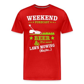 Bière tondre la pelouse - T-shirt bio Premium Homme - rouge - Devant - Damien (186cm)