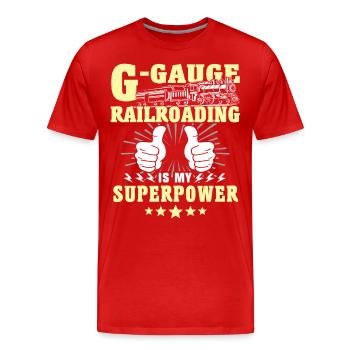 Voie ferrée de jardin G - T-shirt bio Premium Homme - rouge - Devant - Damien (186cm)