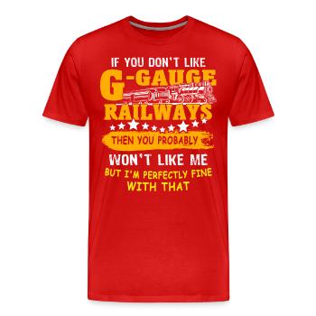 Voie ferrée de jardin G - T-shirt bio Premium Homme - rouge - Devant - Damien (186cm)