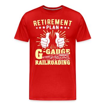 Voie ferrée de jardin G - T-shirt bio Premium Homme - rouge - Devant - Damien (186cm)