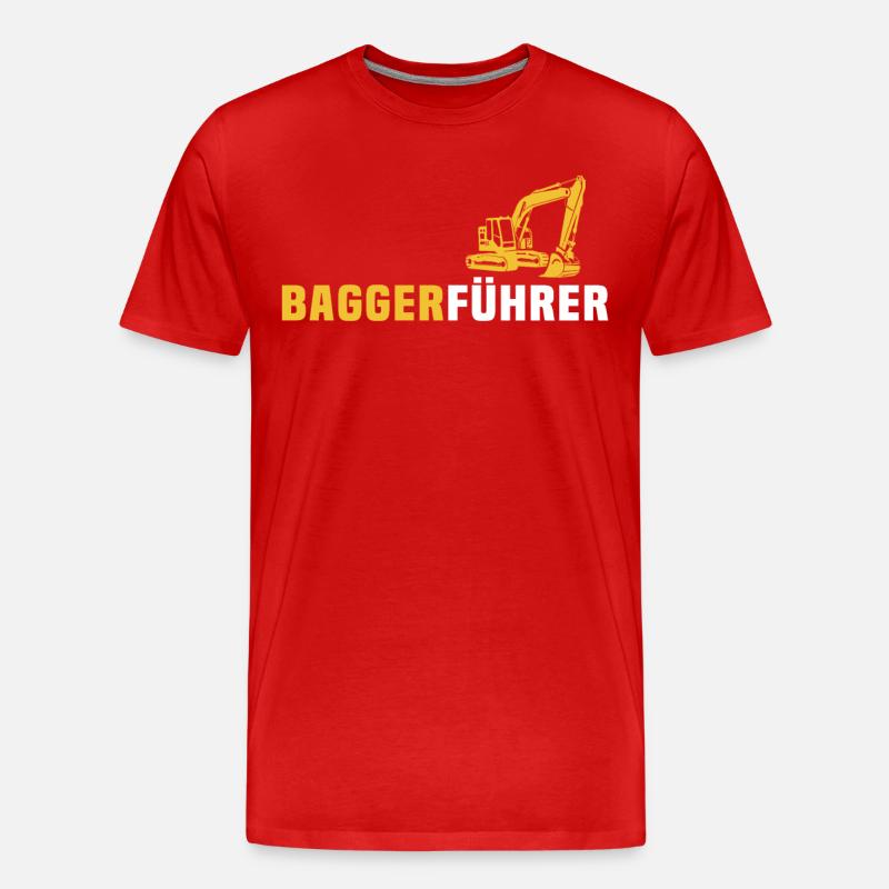 Bagger Ich Liebe Baggerfahrer - Männer Premium Bio T-Shirt - Rot