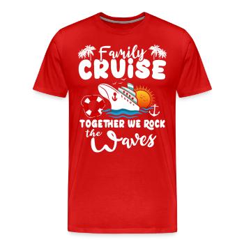 Croisière familiale en bateau de croisière - T-shirt bio Premium Homme - rouge - Devant - Damien (186cm)
