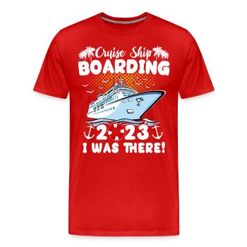Croisière 2023 Bateau de croisière - T-shirt bio Premium Homme - rouge - Devant - Damien (186cm)