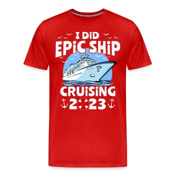 Croisière 2023 Bateau de croisière - T-shirt bio Premium Homme - rouge - Devant - Damien (186cm)
