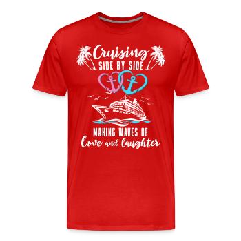 Kreuzfahrt Paar Seereise Kreuzfahrtschiff - Männer Premium Bio T-Shirt - Rot - Vorne - Damien (186cm)