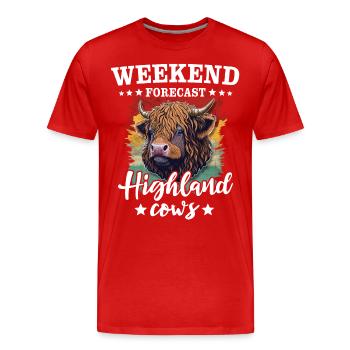 Highland Cattle Weekend Highland Cow - T-shirt bio Premium Homme - rouge - Devant - Damien (186cm)