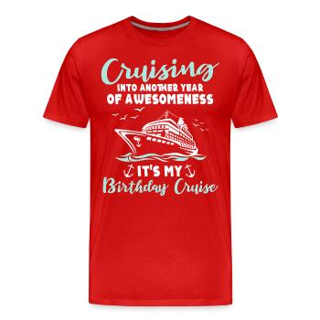 Kreuzfahrt Geburtstag Seereise - Männer Premium Bio T-Shirt - Rot - Vorne - Damien (186cm)