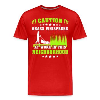 Rasenmäher Rasen Flüsterer - Männer Premium Bio T-Shirt - Rot - Vorne - Damien (186cm)