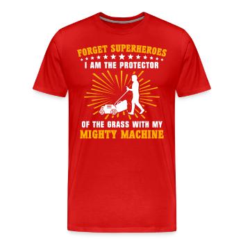 Rasenmäher Rasen Mähen - Männer Premium Bio T-Shirt - Rot - Vorne - Damien (186cm)