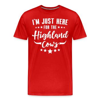 Bovins des Highlands Vache des Highlands - T-shirt bio Premium Homme - rouge - Devant - Damien (186cm)