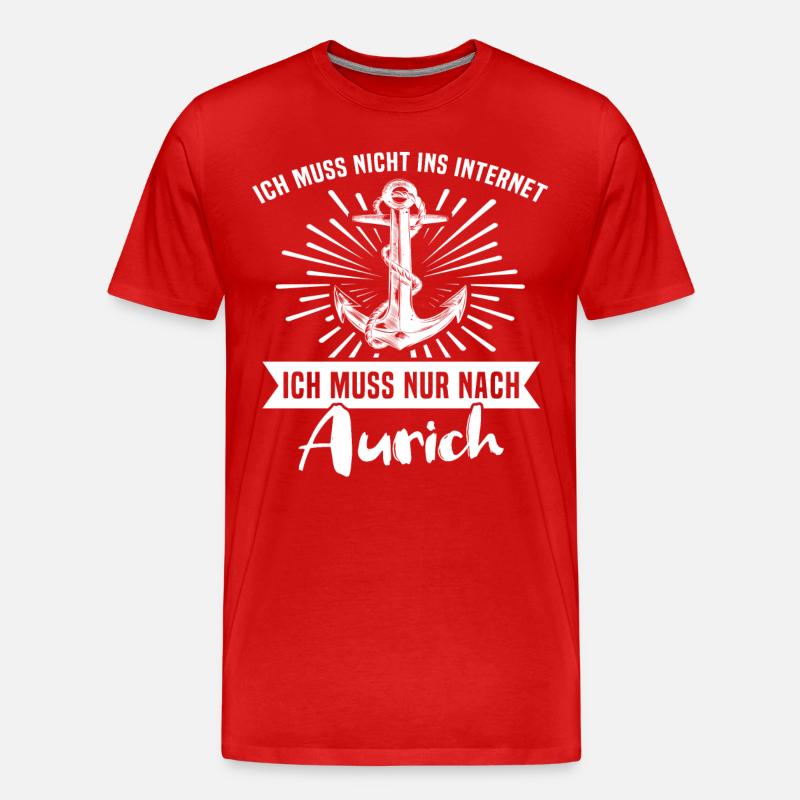 Aurich Auricher - Männer Premium Bio T-Shirt - Rot