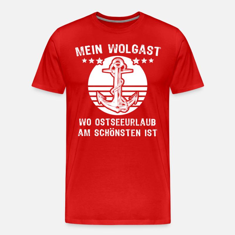 Wolgast Sprüche Wolgaster Spruch - Männer Premium Bio T-Shirt - Rot