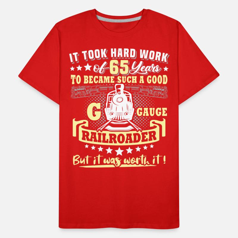 Gartenbahn 65. Geburtstag Garten Eisenbahn Spur G Männer Premium Bio T-Shirt