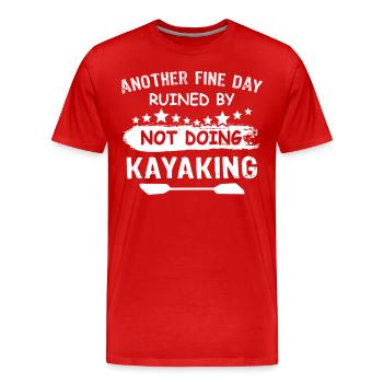 Kayaking Kayaker Kayak - Men's Premium Organic T-Shirt - red - Front - Damien (186cm)