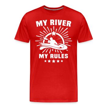 Kayaking Kayaker Kayak - Men's Premium Organic T-Shirt - red - Front - Damien (186cm)