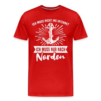 Norden Nordener - Männer Premium Bio T-Shirt - Rot - Vorne - Damien (186cm)