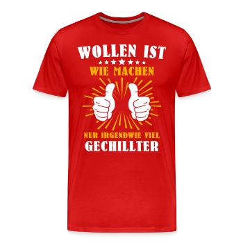 Machen Wollen - Männer Premium Bio T-Shirt - Rot - Vorne - Damien (186cm)