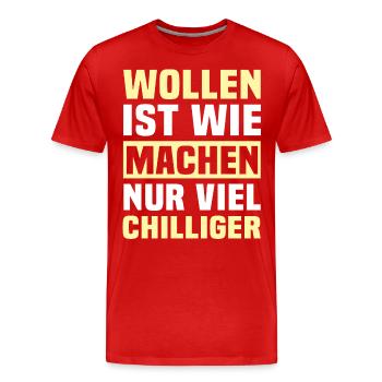 Machen Wollen - Männer Premium Bio T-Shirt - Rot - Vorne - Damien (186cm)