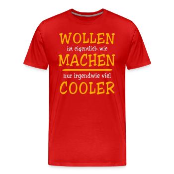 Machen Wollen - Männer Premium Bio T-Shirt - Rot - Vorne - Damien (186cm)
