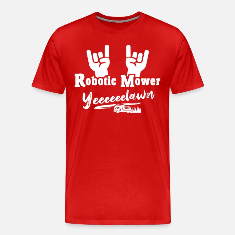 Mähroboter - Männer Premium Bio T-Shirt - Rot