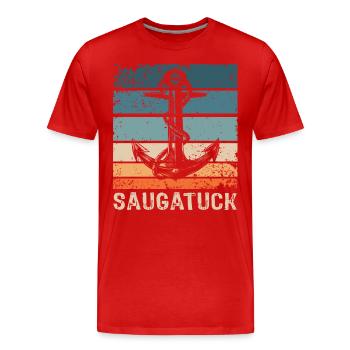 Saugatuck (Michigan) - T-shirt bio Premium Homme - rouge - Devant - Damien (186cm)