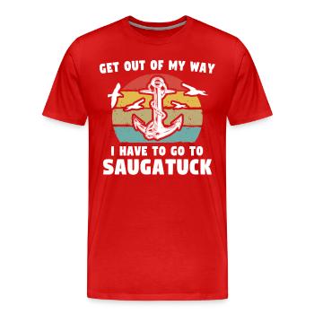Saugatuck (Michigan) - T-shirt bio Premium Homme - rouge - Devant - Damien (186cm)