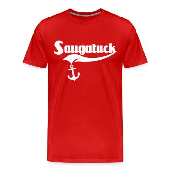 Saugatuck (Michigan) - T-shirt bio Premium Homme - rouge - Devant - Damien (186cm)