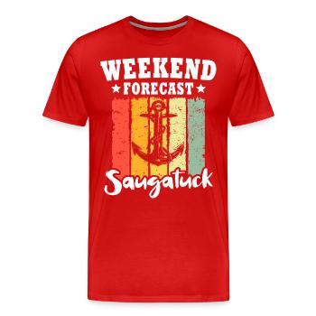 Saugatuck (Michigan) - T-shirt bio Premium Homme - rouge - Devant - Damien (186cm)