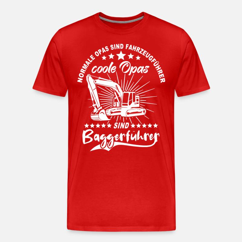 Baggerfuehrer Opa Baggerfahrer - Männer Premium Bio T-Shirt - Rot