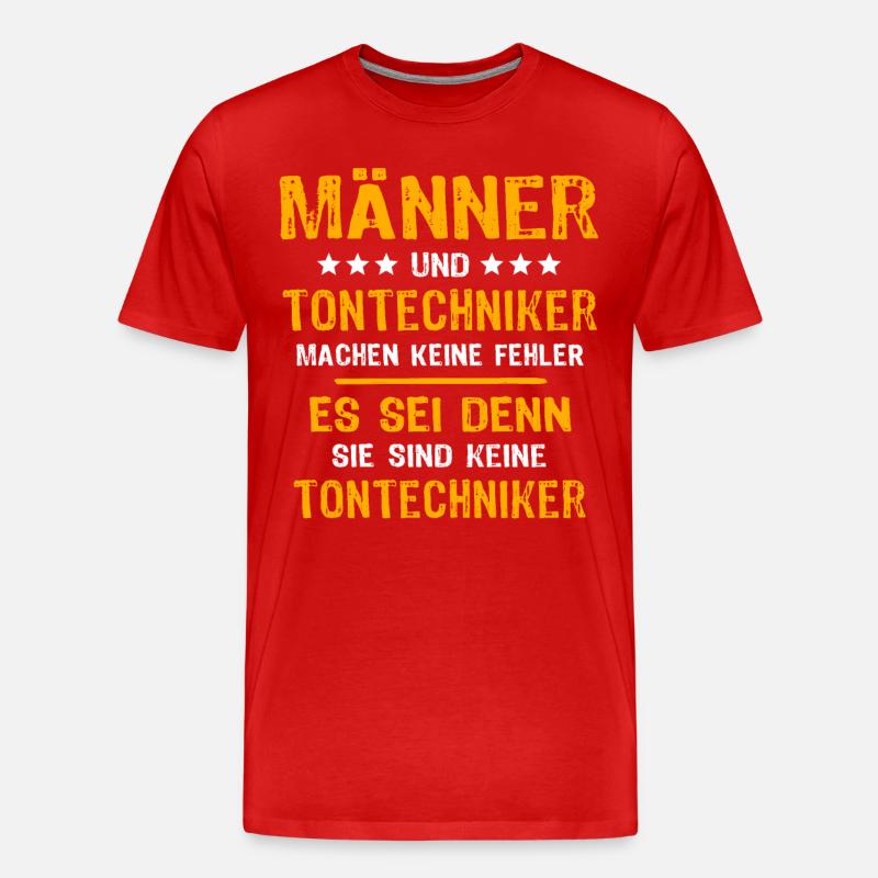 Tontechniker Sprüche - Männer Premium Bio T-Shirt - Rot