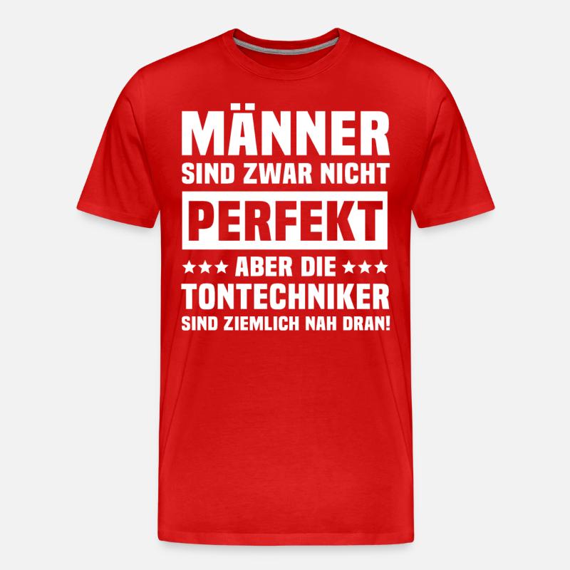 Tontechniker - Männer Premium Bio T-Shirt - Rot