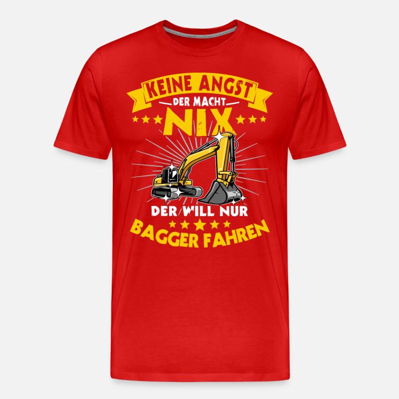 Baggerführer Baggerfahrer - Männer Premium Bio T-Shirt - Rot